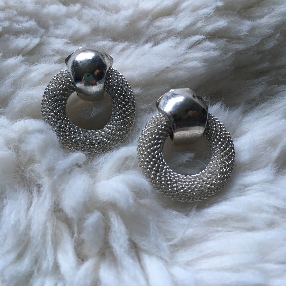 Silver textured earrings